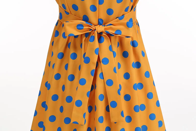 Women's Polka Dot Summer Dress 50s Retro Vintage Peter Pan Collar A-Line Outfit for Party And Daily Wear