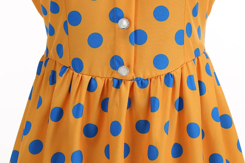 Women's Polka Dot Summer Dress 50s Retro Vintage Peter Pan Collar A-Line Outfit for Party And Daily Wear