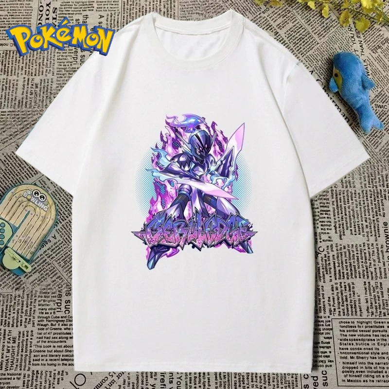 Pokémon Peripheral Ceruledge Cartoon Print T-shirt Men's and Women's Summer New Y2K Loose Casual Harajuku Short-sleeved Top