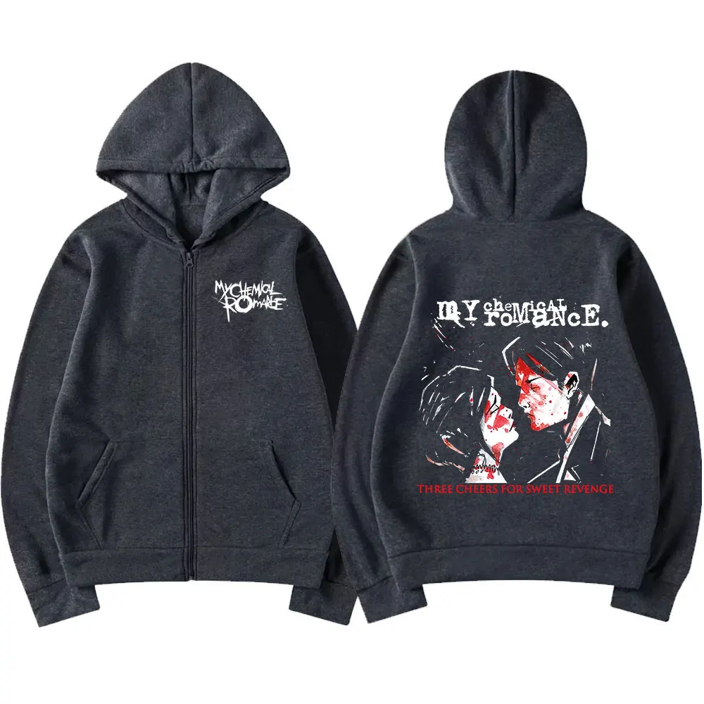Rock Band My Chemical Romance Mcr Dead Zipper Hoodie Black Parade Punk Emo Zip Up Sweatshirt Men Fashion Vintage Hip Hop Hoodies