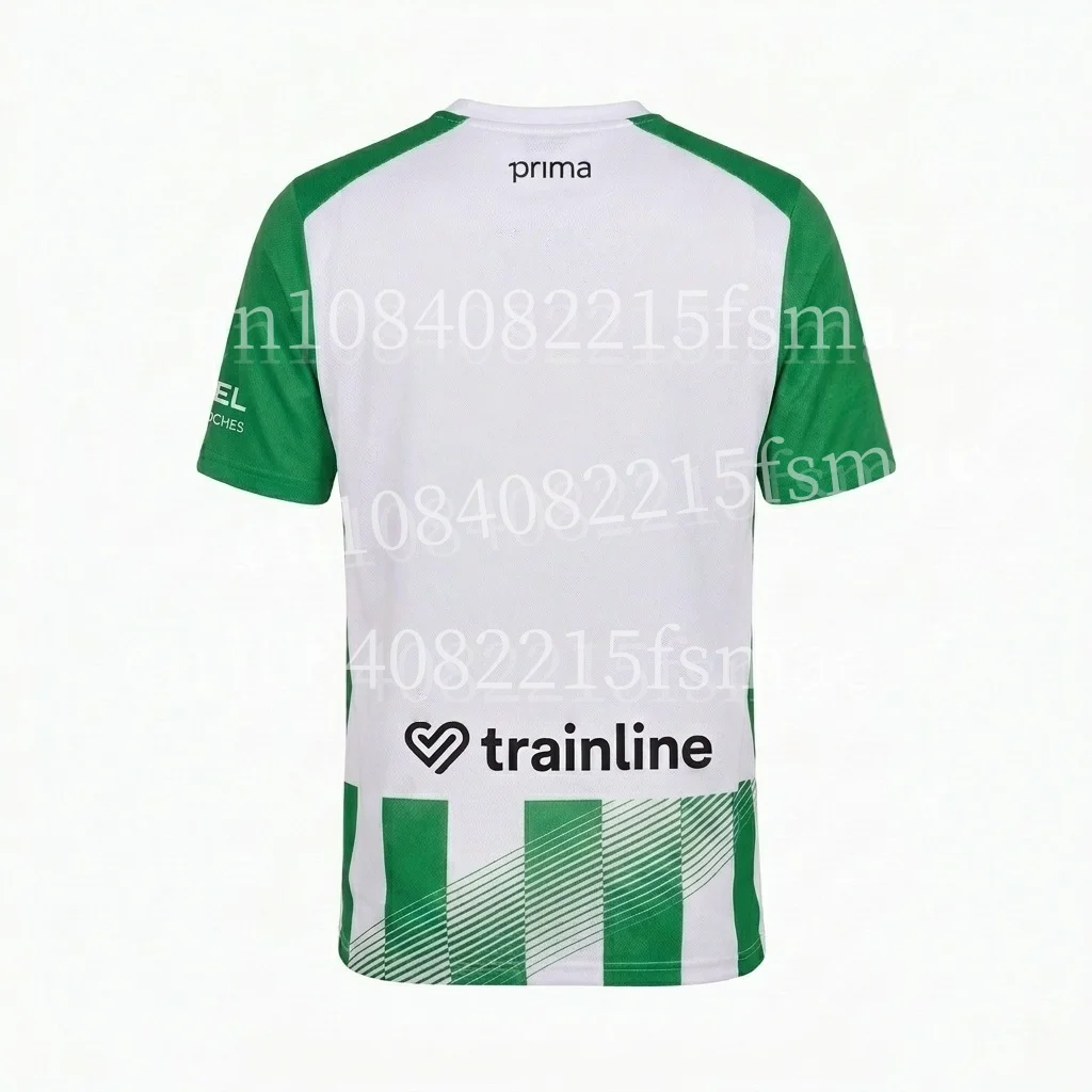 2026/27Men Green White Striped Soccer Jersey Short Sleeve Quick Dry Football Shirt Breathable Sports Shirt Team Training Uniform