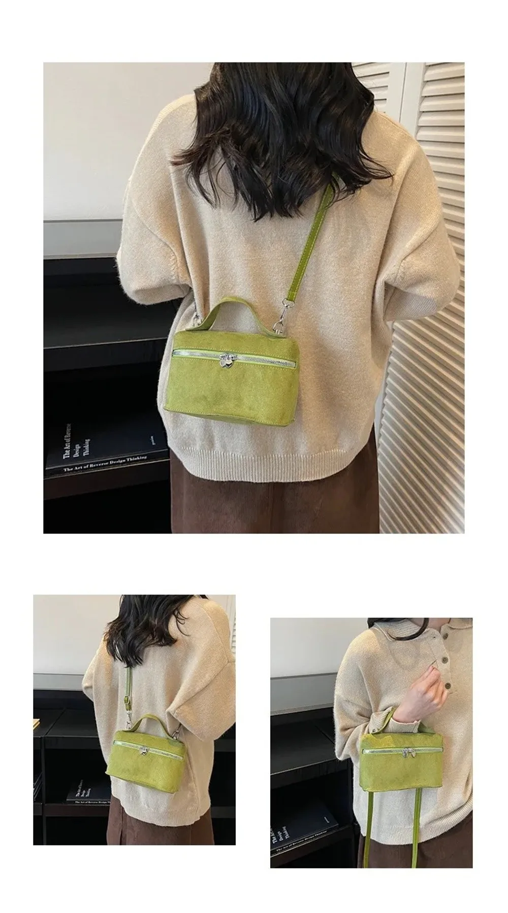 Retro Autumn Winter Matte Crossbody Bag Suede Textured Shoulder Bag Box Design Pure Color Evening Bags Women Handle Bag