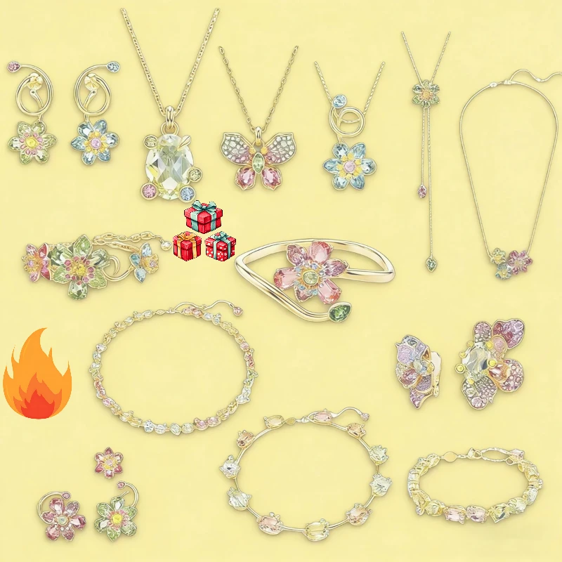 2026 New Luxury High Quality Flower Design Necklace Pendant Earnail Bracelet Jewelry Daily Dress Essential - Fashion Classic