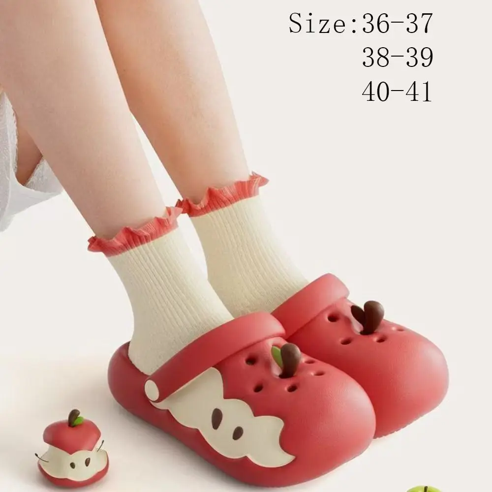 Adorable EVA Apple Slippers Anti Slip Waterproof Apple Sandals Closed Toe Soft Bottom Indoor Outdoor Sandals Spring Summer