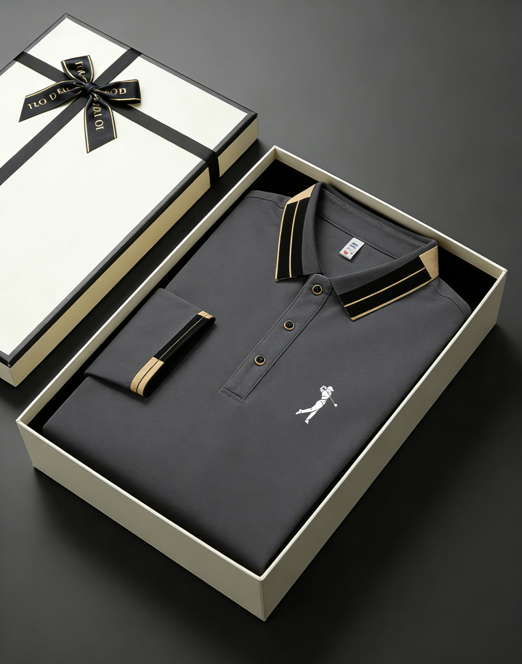 Men's Breathable Performance Golf Polo, Contrast Cuff & Collar Detail, Sophisticated Sport & Office Wear