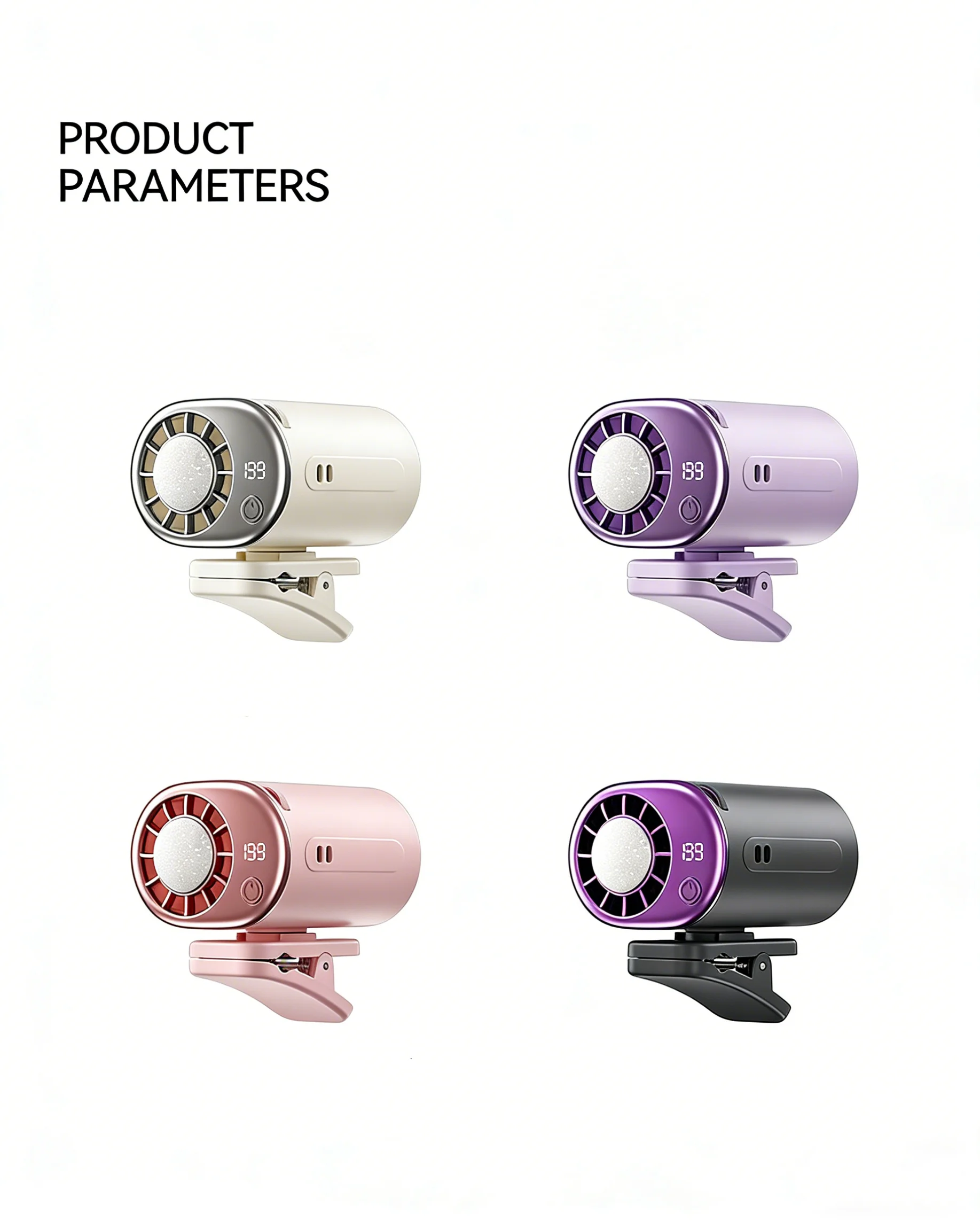 Car Clip Fan Mini Portable Outdoor Clip Umbrella Fan 199 Speed Waist Clip Electric fan 360° USB Rechargeable Desktop Cooling fan