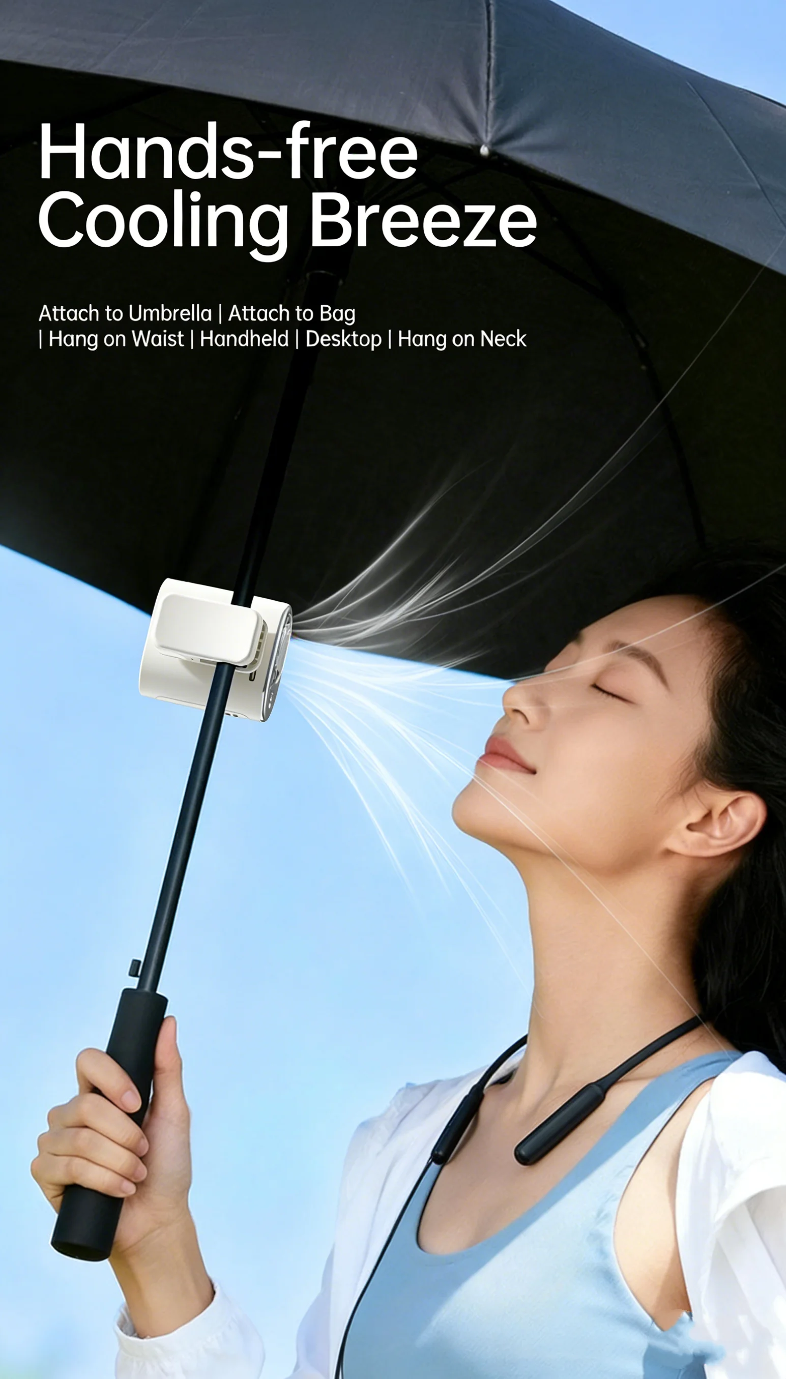 Car Clip Fan Mini Portable Outdoor Clip Umbrella Fan 199 Speed Waist Clip Electric fan 360° USB Rechargeable Desktop Cooling fan