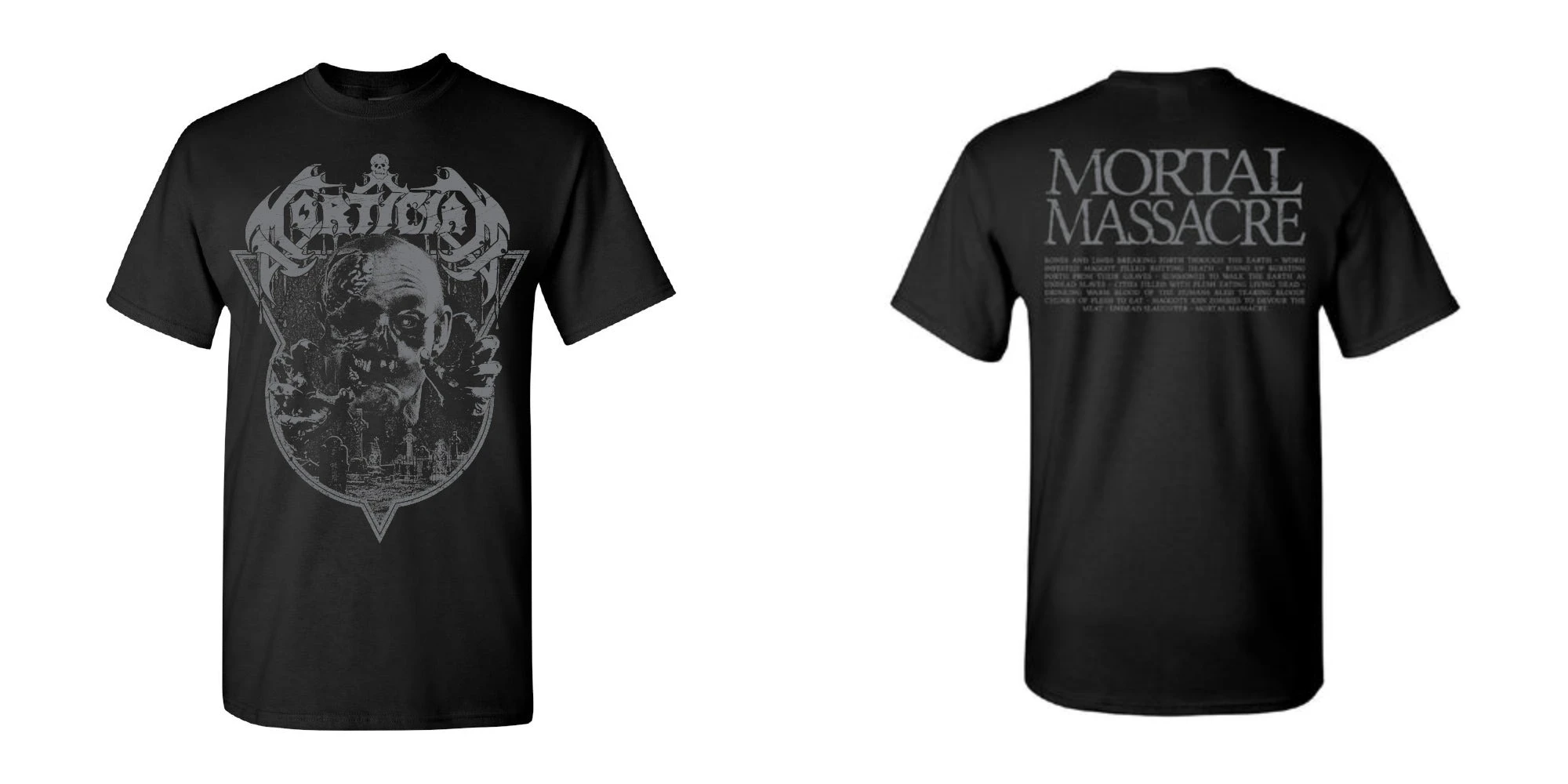 Mortician Gore Twisted Face Print Cotton T-Shirt US Death Metal Band Unisex Short Sleeve Tee