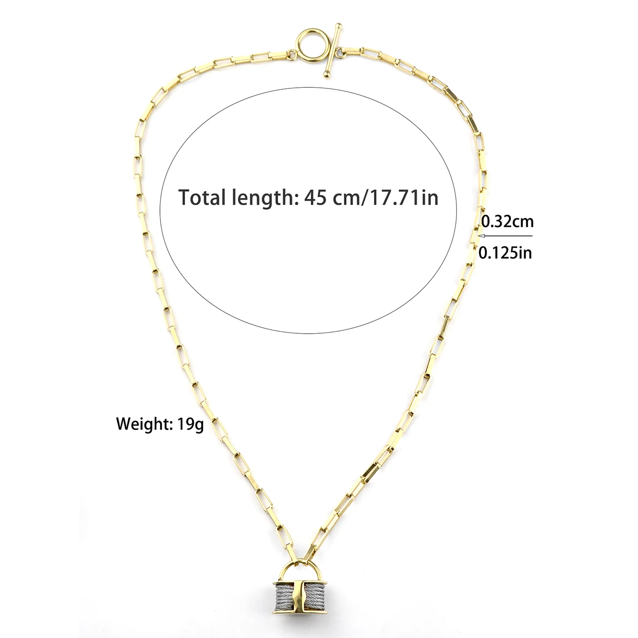 Designer-Inspired New Arrival Women's Gold-Plated Stainless Steel Lock Pendant Fashionable Vintage Necklace