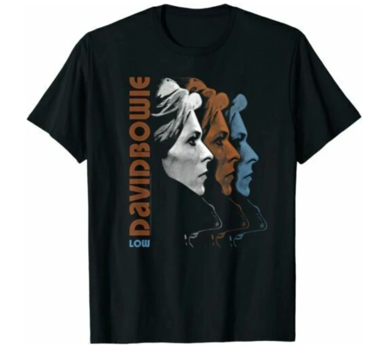 David Bowie low-rise unisex T-shirt, fun black retro T-shirt, pure cotton couple's summer street style shirt graphic t shirts