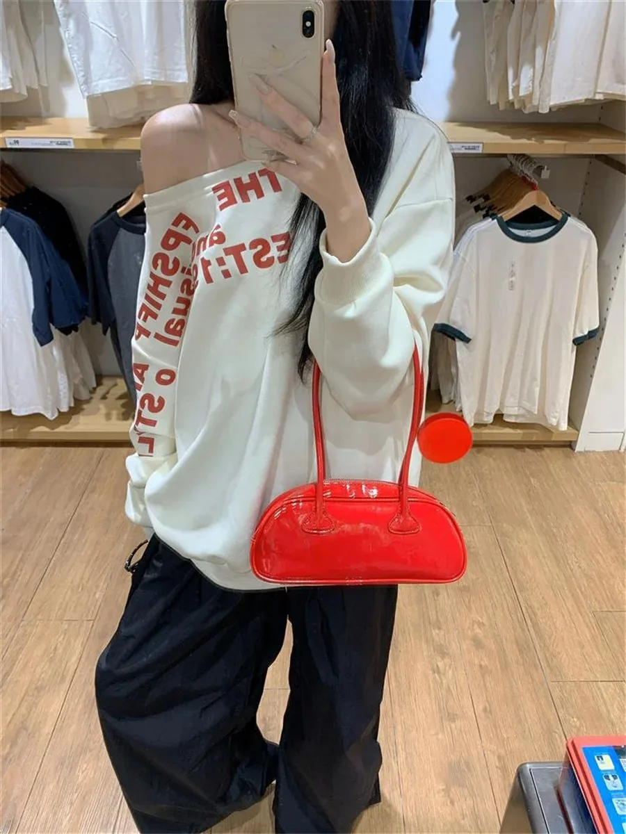 Y2k Sexy Oversize T shirt Women Streetwear Print Long sleeve Basic Top Lady Fall 2025 Winter Korean Fashion Oversized Tees Shirt