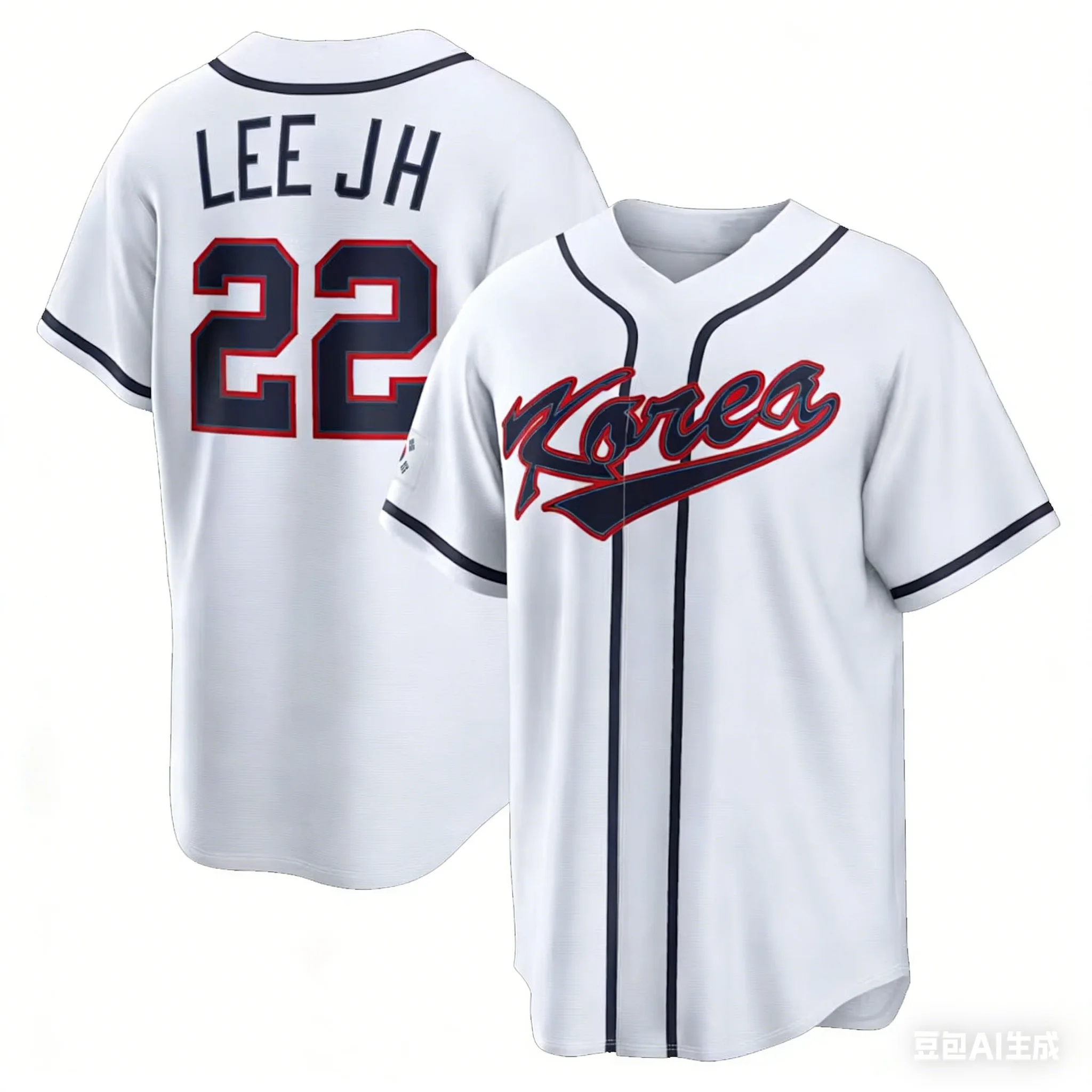2026 Korea Baseball Jersey Lee JH 22 Men's White Korea Baseball Shirt Short Sleeve Fan Version Sportswearb