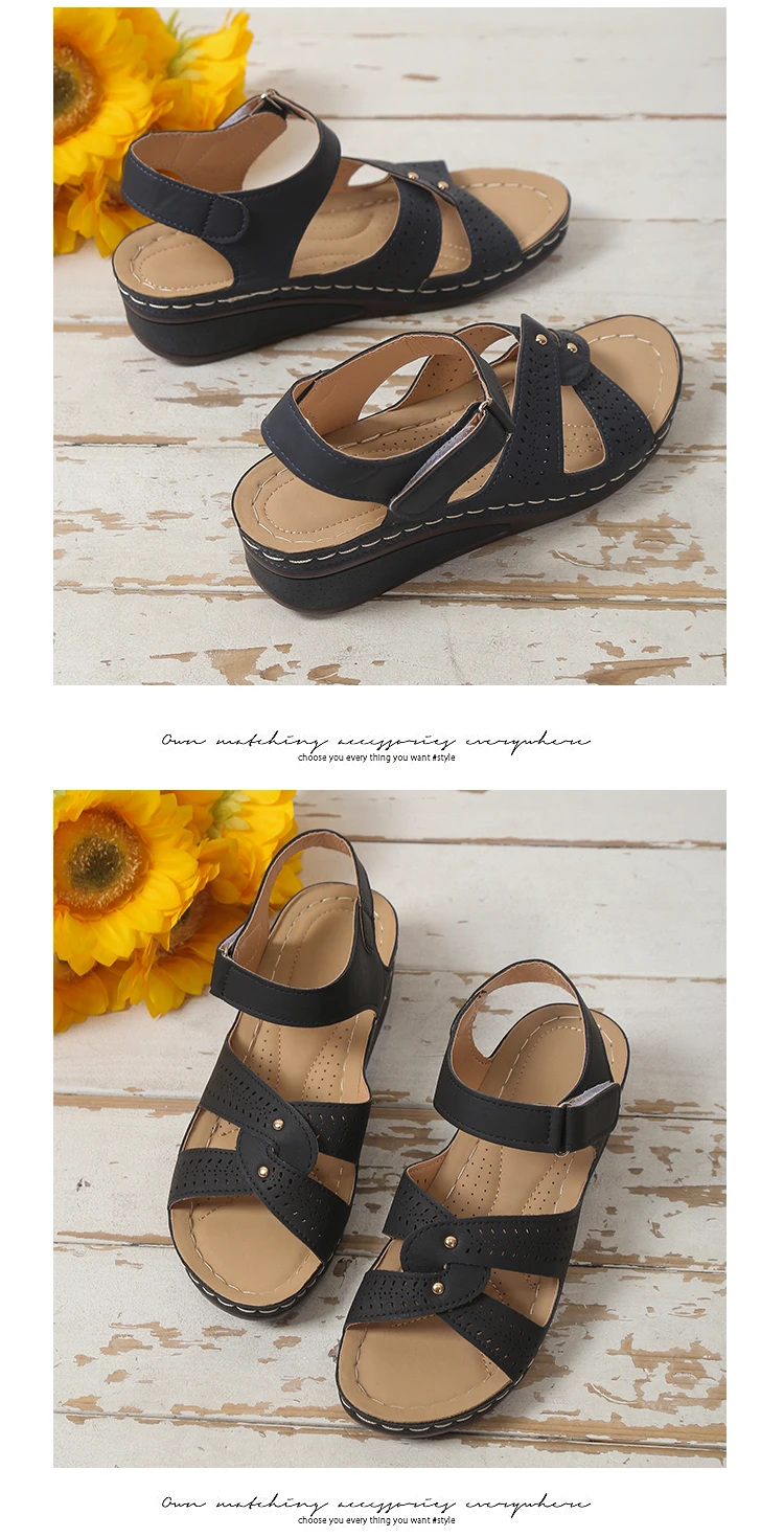 2026 New Women Fashion Wedge Sandals Summer Casual Platform Walking Sandalias Mujer Comfortable Non Slip Beach Shoes Female