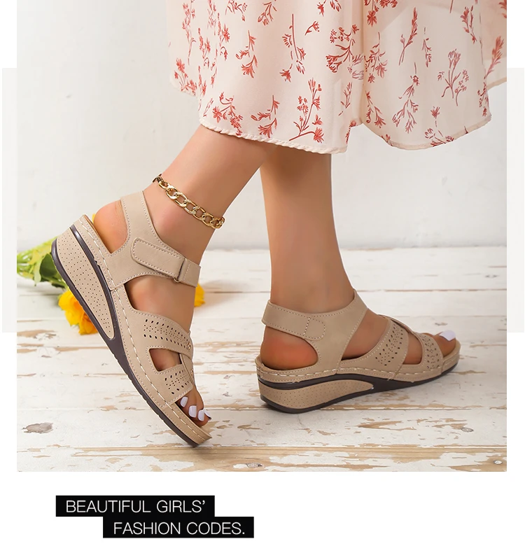 2026 New Women Fashion Wedge Sandals Summer Casual Platform Walking Sandalias Mujer Comfortable Non Slip Beach Shoes Female