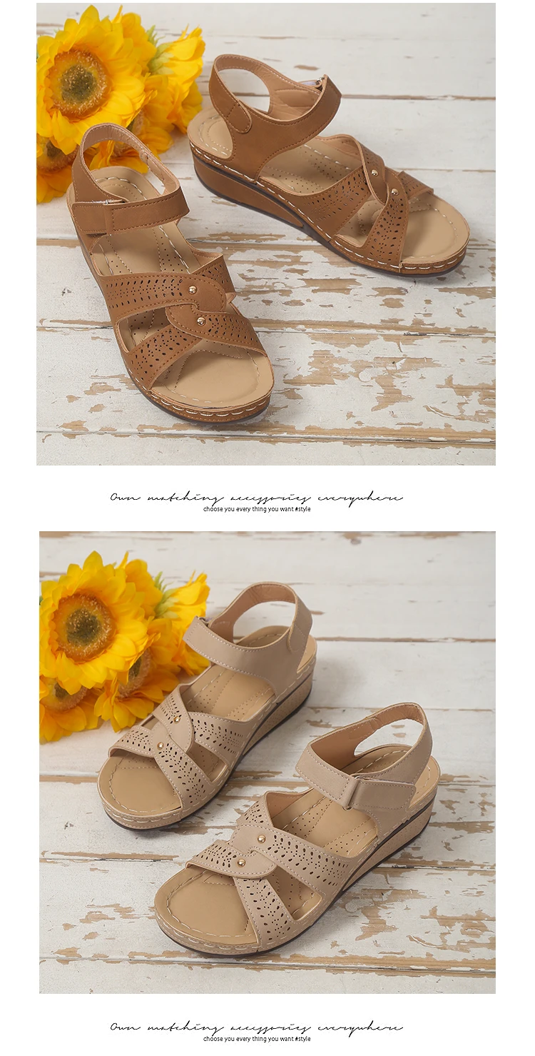 2026 New Women Fashion Wedge Sandals Summer Casual Platform Walking Sandalias Mujer Comfortable Non Slip Beach Shoes Female