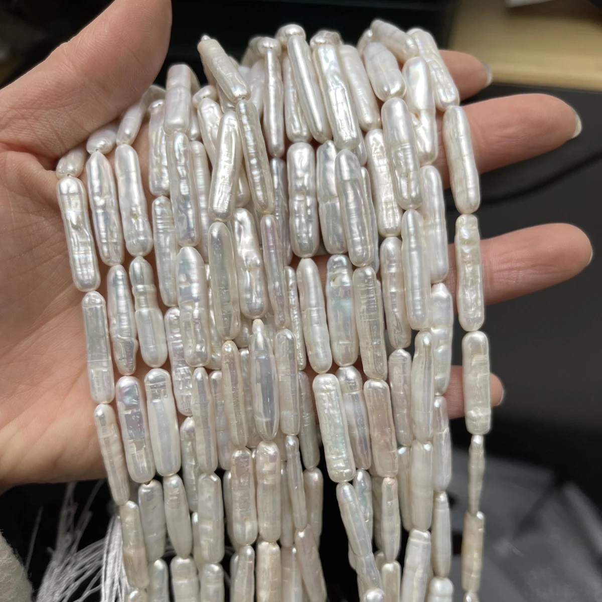 High-quality White Pipa Pearls 100% Natural Freshwater Pearls Loose Beads for Jewelry Making DIY Necklaces Bracelets Accessories