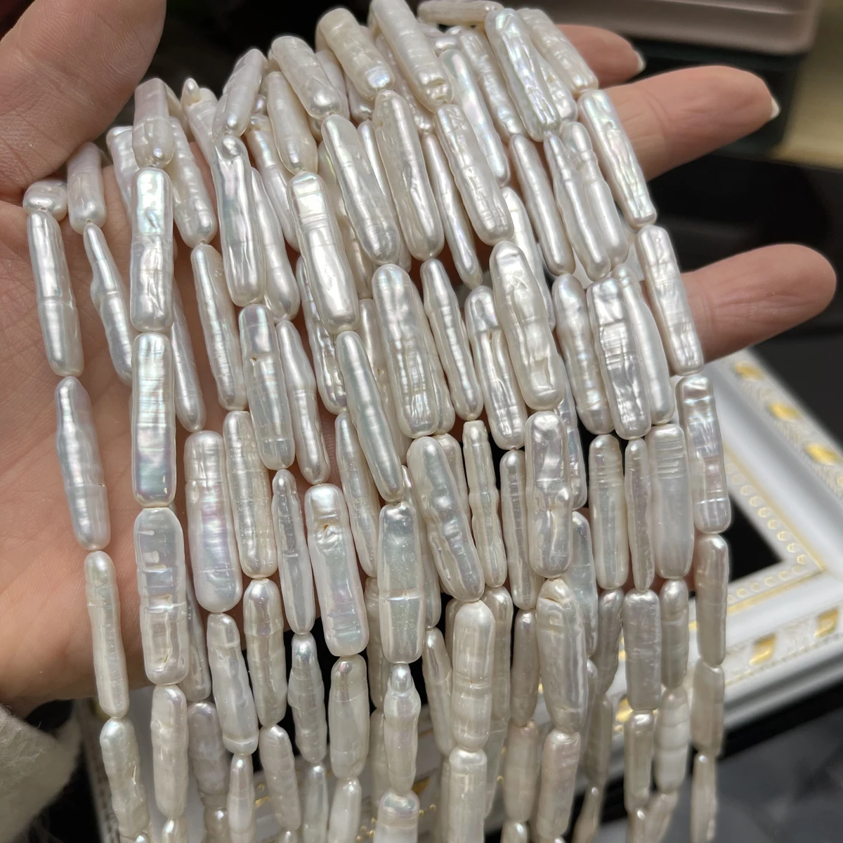 High-quality White Pipa Pearls 100% Natural Freshwater Pearls Loose Beads for Jewelry Making DIY Necklaces Bracelets Accessories