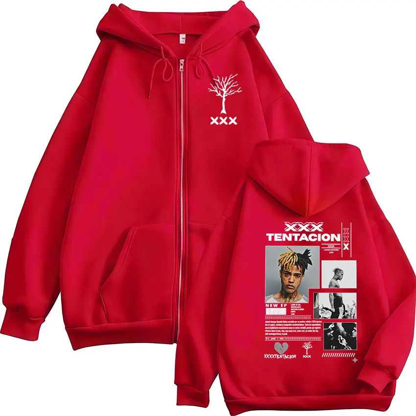 Rapper XXXTentacion Album 2026 Zip Up Hoodie Men's Gothic Fashion Fleece Pullover Sweatshirt Man Hip Hop Coats Hooded Streetwear