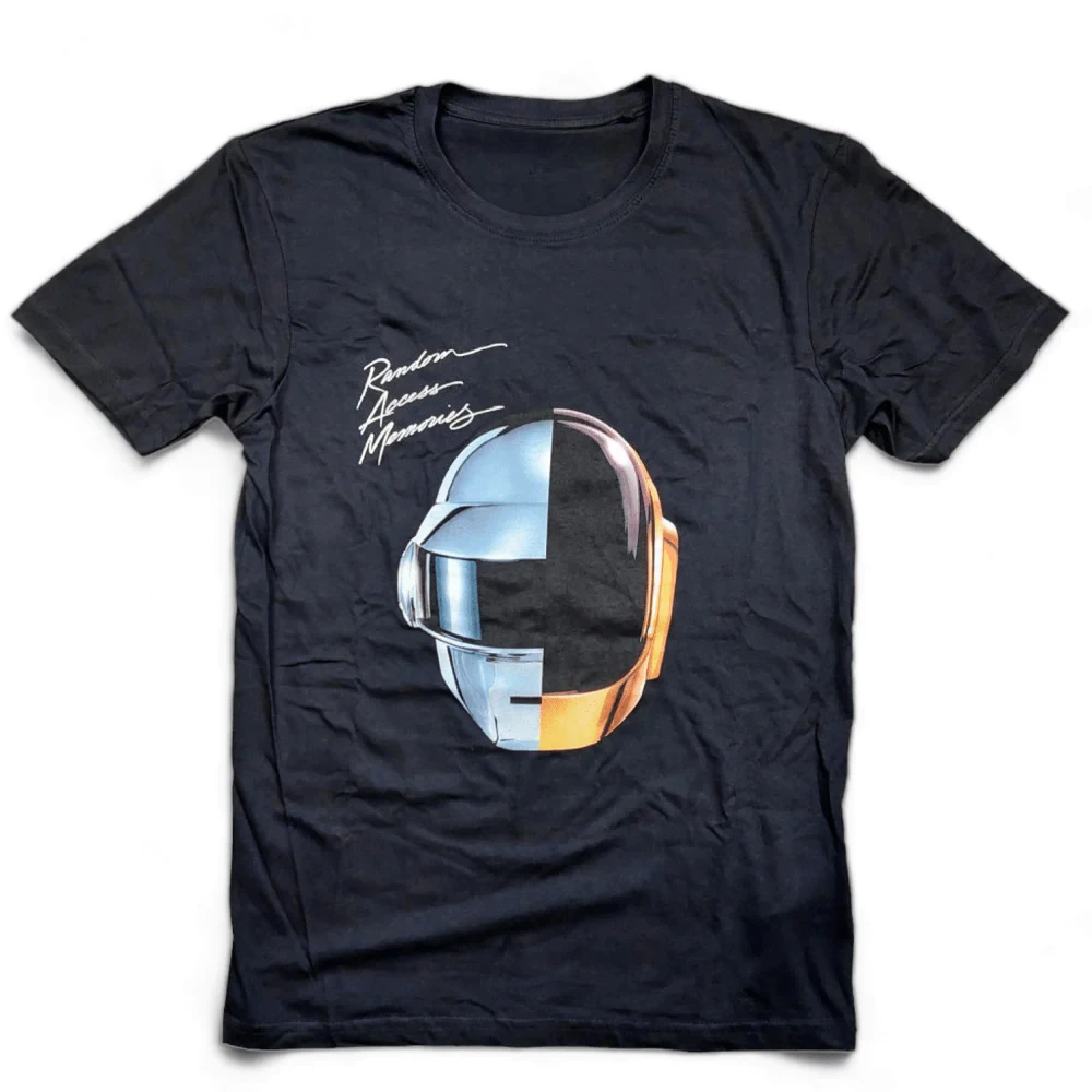 Daft Punk Random Access Memories Helmet Print Cotton T-Shirt Electronic Music Duo Unisex Short Sleeve Tee