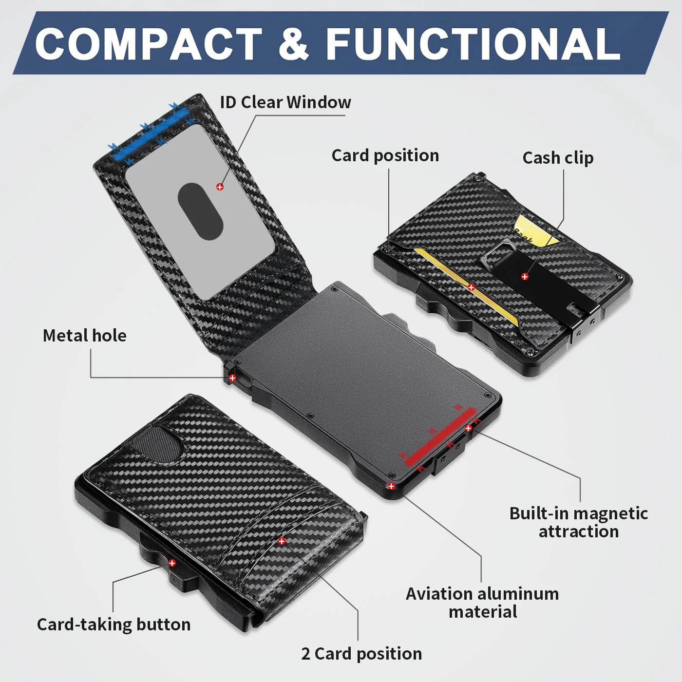 Normcore/Minimalist Style Coin Purses: RFID Blocking Leather Aluminum Money Card Holder Wallet for Secure Storage of Your Cards