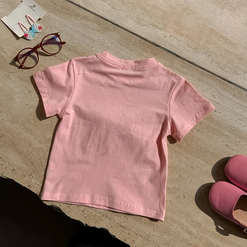 Girls Thin Clothing For Princess Kids Summer Short Sleeve T-Shirts Bowknot