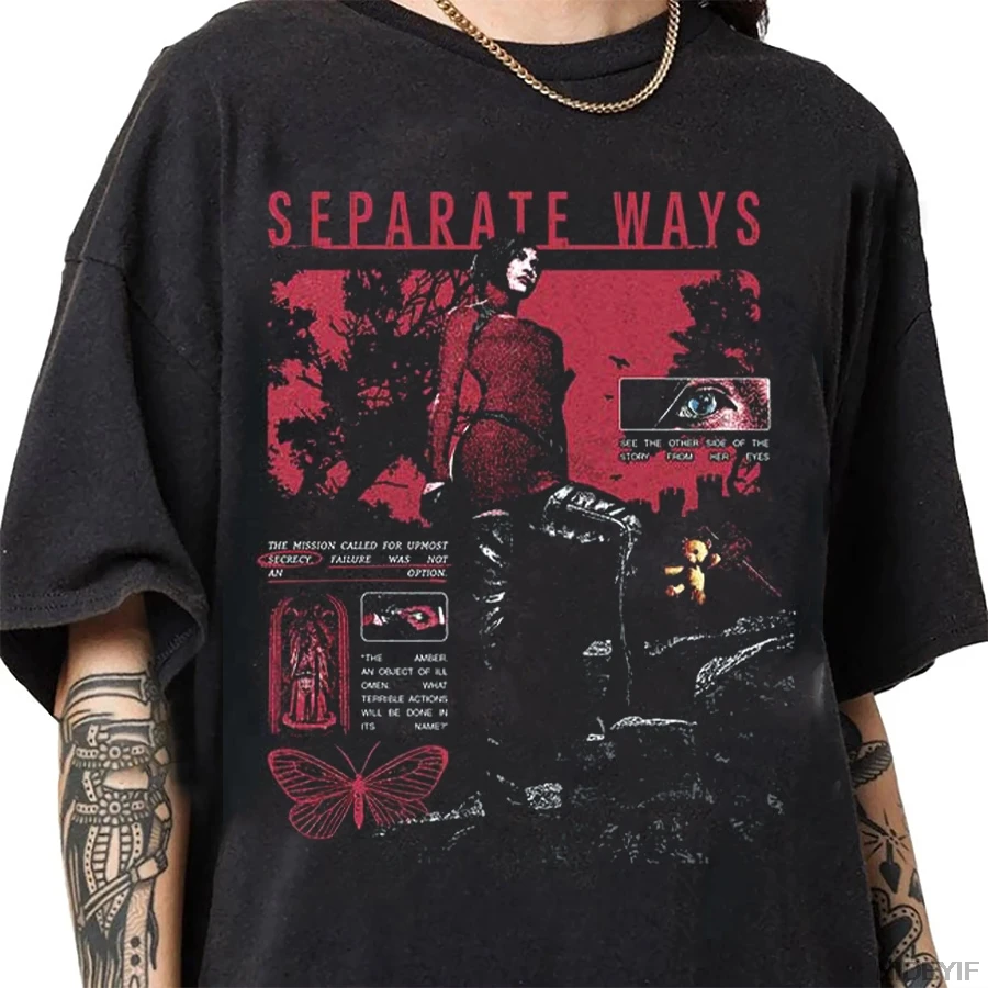 Resident Evil 2 Leon Claire Rpd Station Acid Wash Oversized Cotton T Shirt 2026 Horror Game Graphic Tee for Men Women