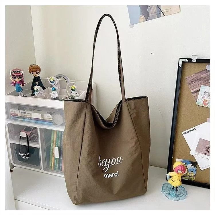 Leopard Print Reversible Canvas Tote Bag Women Large Capacity Casual College Style Shoulder Handbag for Daily Commute