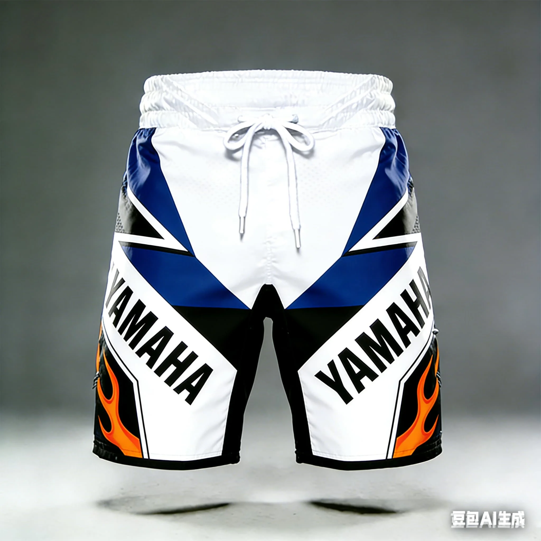 2026 Summer New Yamaha White Flame Fashion Sports Outdoor Fitness Shorts, Men Women Casual Motorcycle Riding Shorts