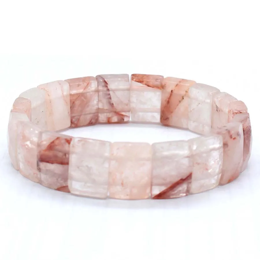 Natural Healing Crystal Square Faceted Stone Bracelets For Women Amethyst Punk Gothic Retro Rectangle Stretch Bangle Men Jewelry