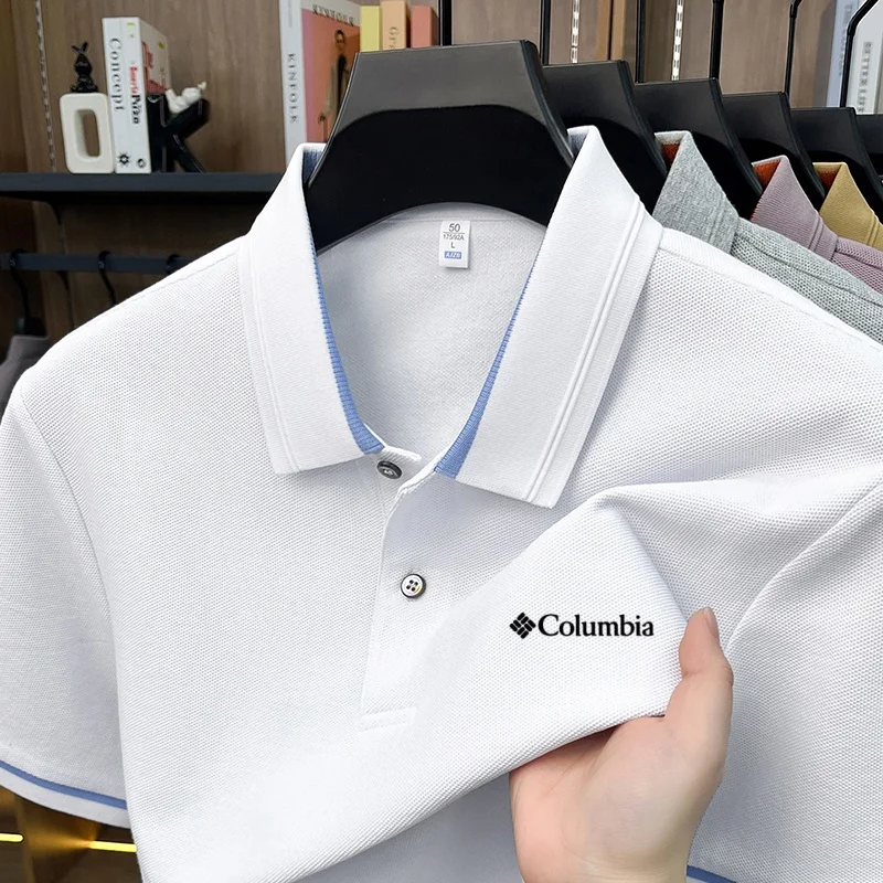 100% Cotton Exquisite Designer Men's Simple Letter Embroidered Versatile Polo Shirt Summer Lightweight Cool Breathable Short Top