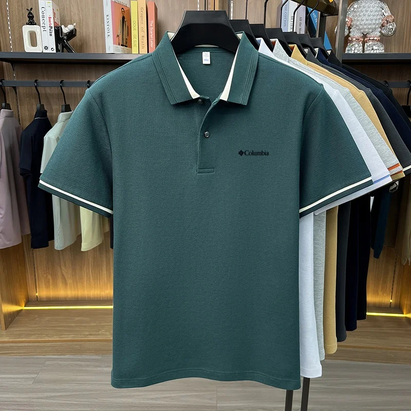 100% Cotton Exquisite Designer Men's Simple Letter Embroidered Versatile Polo Shirt Summer Lightweight Cool Breathable Short Top