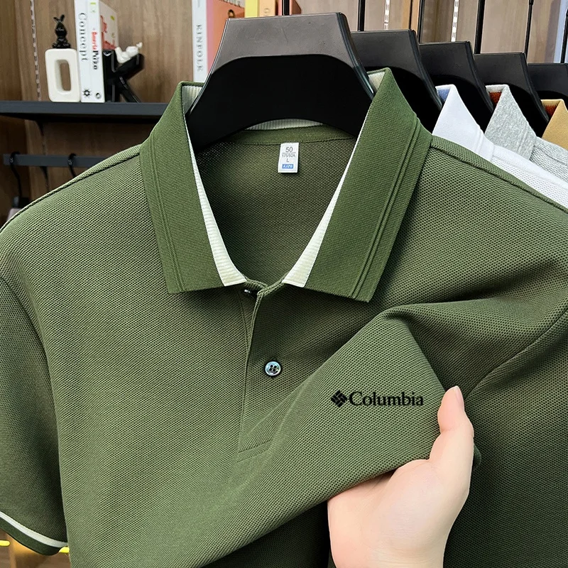 100% Cotton Exquisite Designer Men's Simple Letter Embroidered Versatile Polo Shirt Summer Lightweight Cool Breathable Short Top
