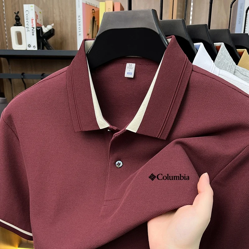 100% Cotton Exquisite Designer Men's Simple Letter Embroidered Versatile Polo Shirt Summer Lightweight Cool Breathable Short Top