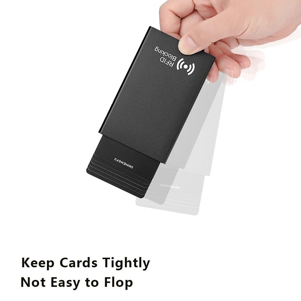Minimalist Smart Wallet for Men And Women RFID NFC Protected Pop-Up Card Case Metal Credit Holder with Automatic Bottom Push