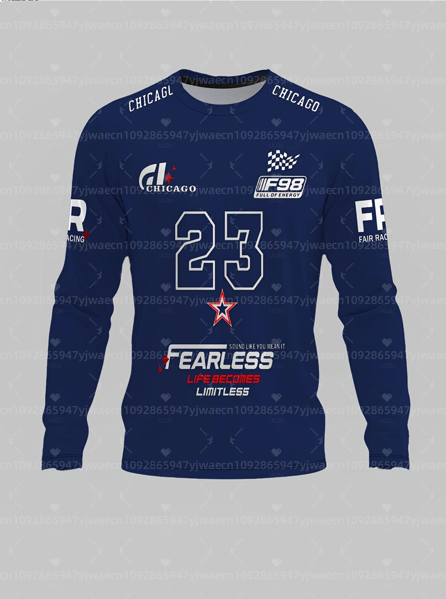 2026 Summer Mens Long Sleeve T Shirt A Racing Fan Theme Chicago 23 Print Men Women Unisex Sweatshirt Tops Pullover Hoodies