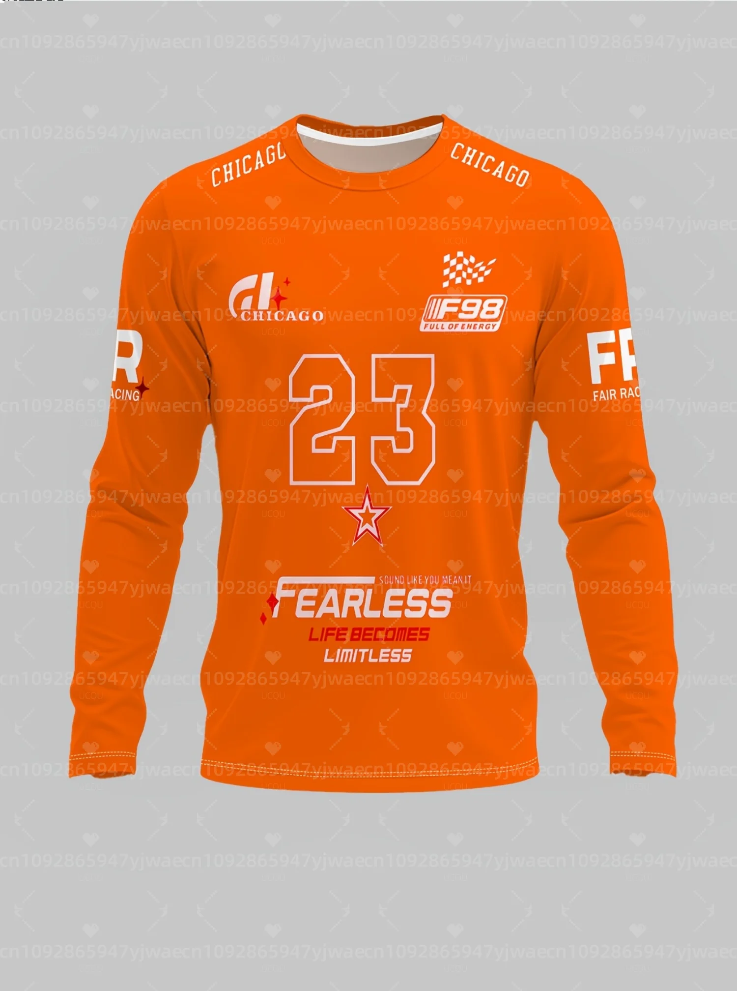 2026 Summer Mens Long Sleeve T Shirt A Racing Fan Theme Chicago 23 Print Men Women Unisex Sweatshirt Tops Pullover Hoodies