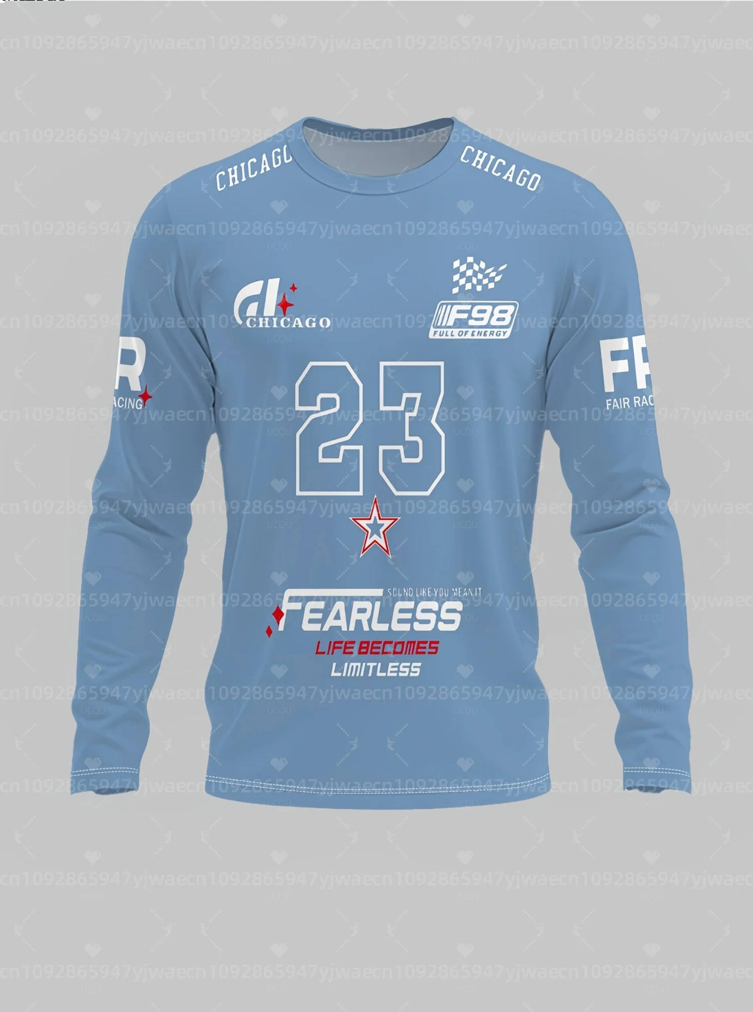 2026 Summer Mens Long Sleeve T Shirt A Racing Fan Theme Chicago 23 Print Men Women Unisex Sweatshirt Tops Pullover Hoodies