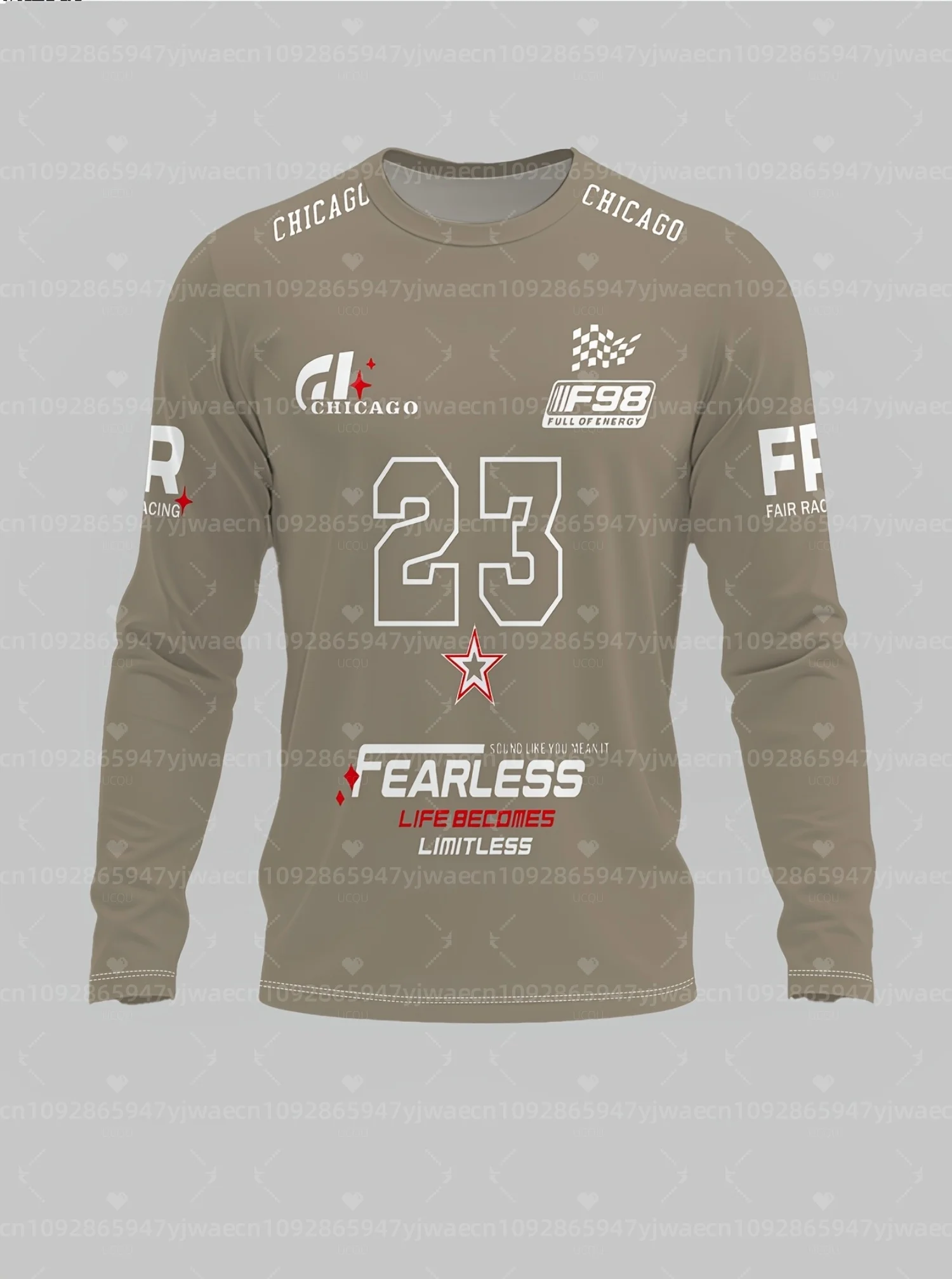 2026 Summer Mens Long Sleeve T Shirt A Racing Fan Theme Chicago 23 Print Men Women Unisex Sweatshirt Tops Pullover Hoodies