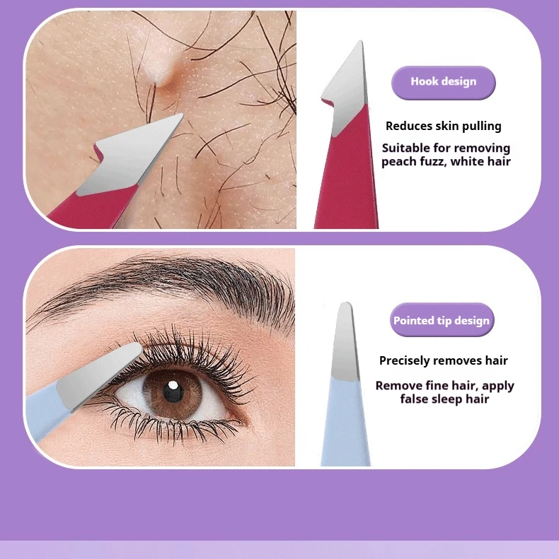 Tweezers Set 3-4pcs Premium Stainless Steel Eyebrow Precision Sharp Tip Tweezers for Body Ingrown and Facial Hair Removal