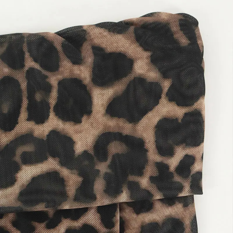 Sexy Women T-shirt Autumn New Streetwear Fashion Long Sleeves O-Neck T-shirt Leopard Off Shoulder Female Versatile Knitted Tees