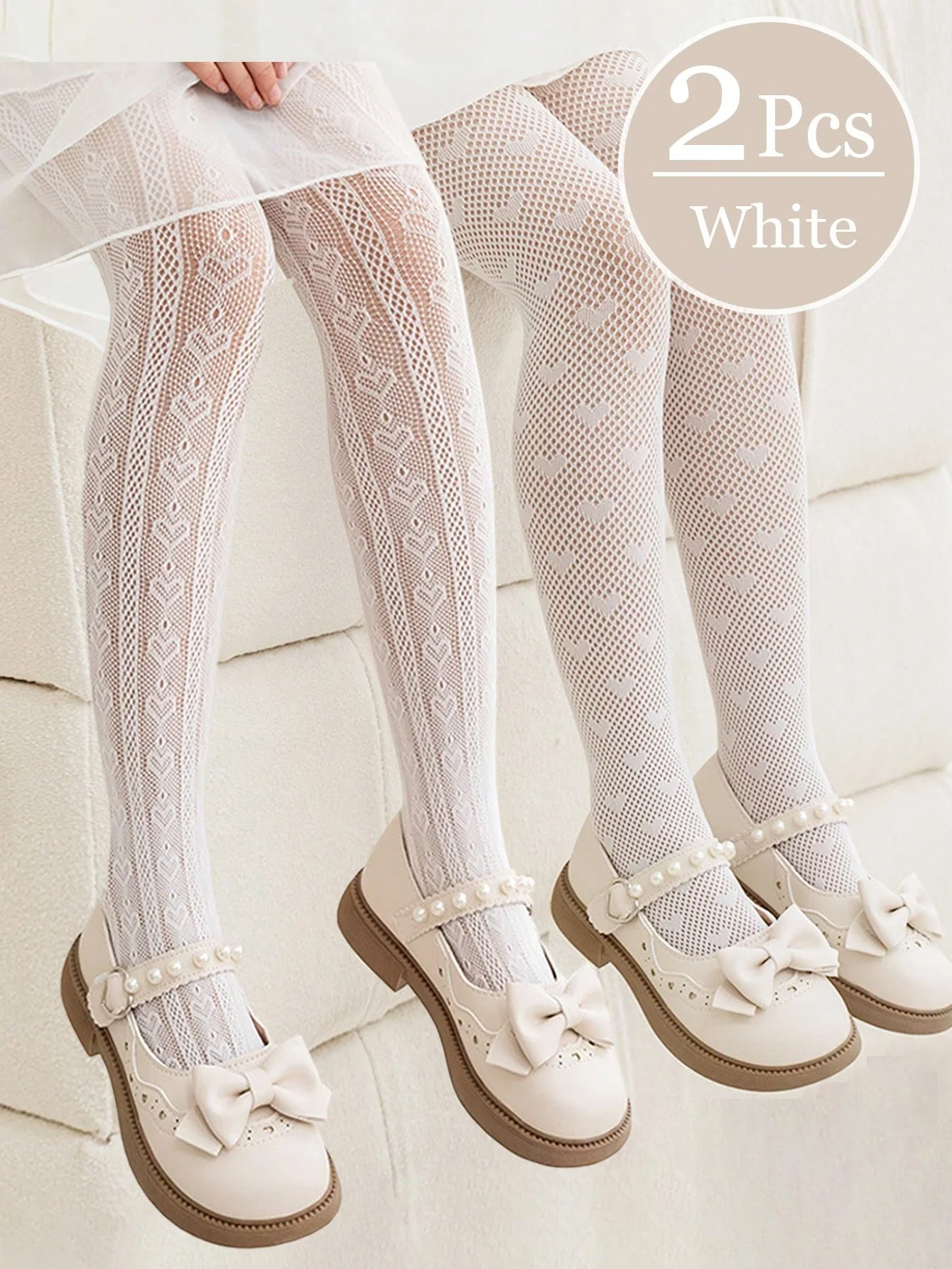 2 Pairs of Thin Breathable Baby Girls Tights Kids Dance Stocking Sock Children School Student Uniform Tights Princess Pantyhoses