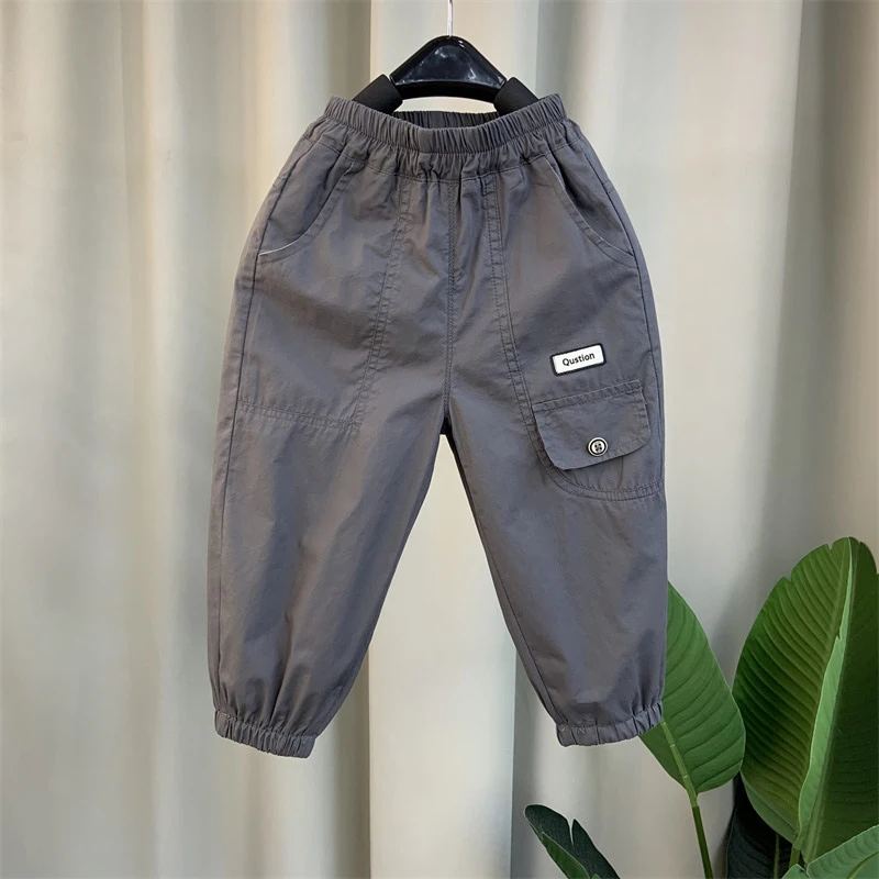 New Spring Autumn Fashion Boys Pants Loose And Comfortable Design Sport Overalls Cargo Trousers For 2-10 Years Old Kids