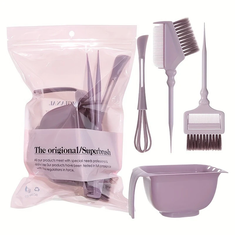 5PCS Hair Dye Set with Brush Tinting Rod Professional Large Capacity Toning Container Hair Coloring Salon DIY Hairdressing Tools