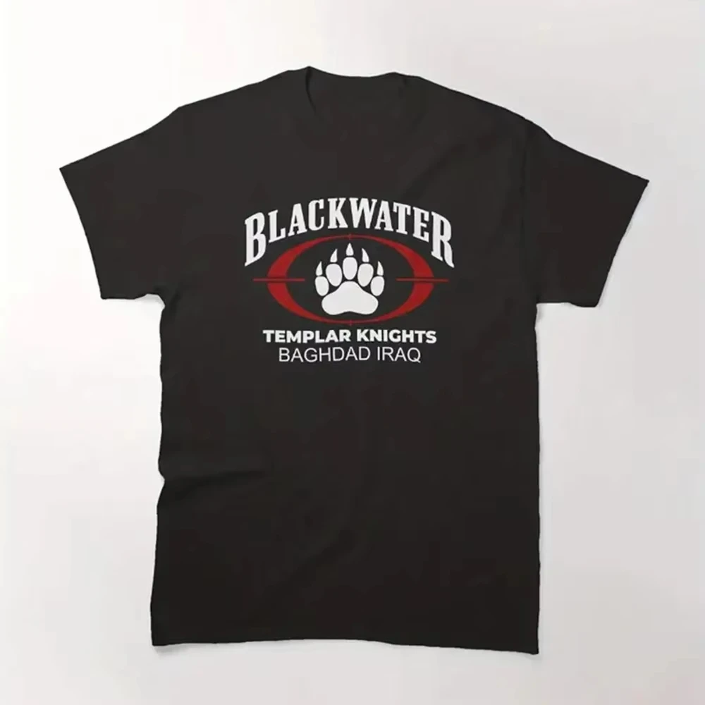 Men'S Blackwater Knights Templar Graphic T-Shirt Bold Red White Print Casual Crew Neck Short Sleeve Men Women All-Season