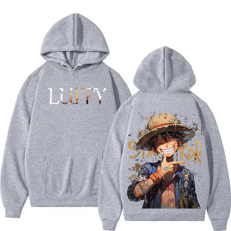 2026 New One Piece Anime Luffy Printed Hoodie Sweatshirt Men's and Women's Hoodie Men's Tops Sports Hoodie Harajuku Y2K Hoodie