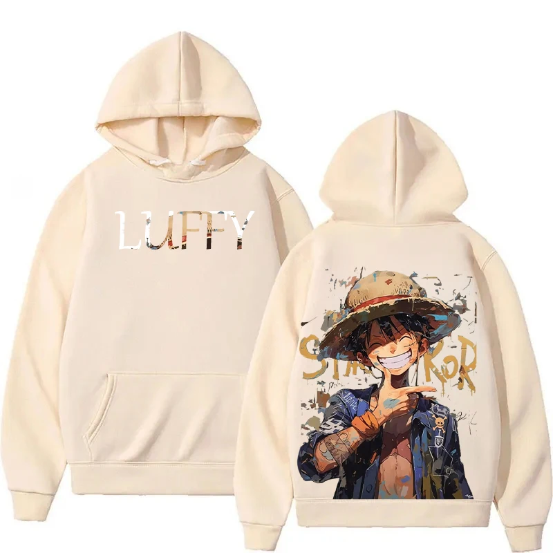 2026 New One Piece Anime Luffy Printed Hoodie Sweatshirt Men's and Women's Hoodie Men's Tops Sports Hoodie Harajuku Y2K Hoodie