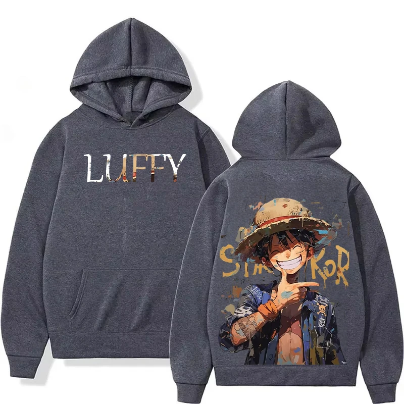 2026 New One Piece Anime Luffy Printed Hoodie Sweatshirt Men's and Women's Hoodie Men's Tops Sports Hoodie Harajuku Y2K Hoodie
