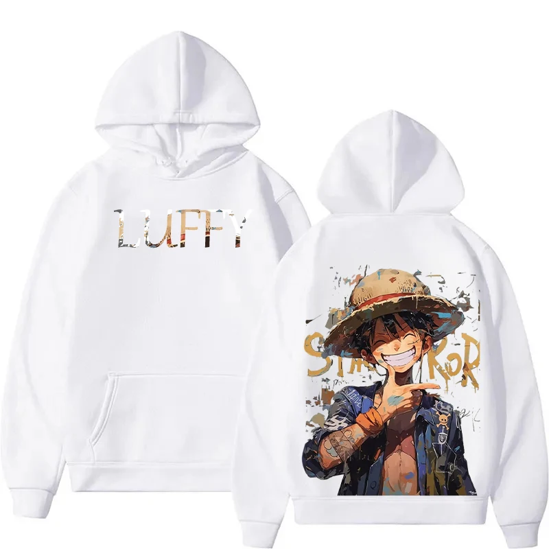 2026 New One Piece Anime Luffy Printed Hoodie Sweatshirt Men's and Women's Hoodie Men's Tops Sports Hoodie Harajuku Y2K Hoodie