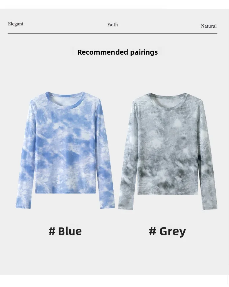 2026 Summer New Women's Mesh Long-Sleeved T-Shirt Round Neck Sun-Protective Printed Top Outer Wear Slim Thin Y2K Vintage Tops