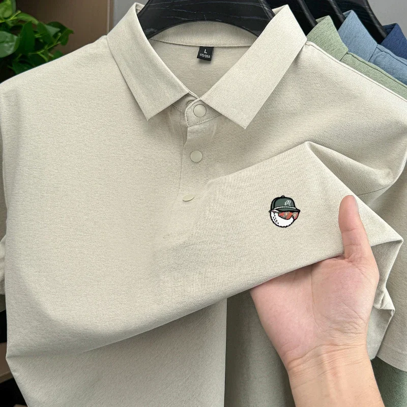 Golf men's polo shirt short sleeved brand fashionable printed top summer new comfortable breathable casual sports collar T-shirt